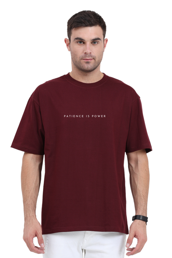 "Patience is Power" Oversized cotton fabric T-Shirt
