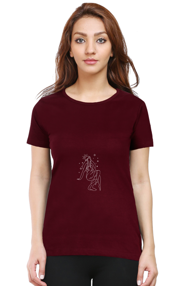 Minimalist Graphic Premium Cotton T-shirt for Girls