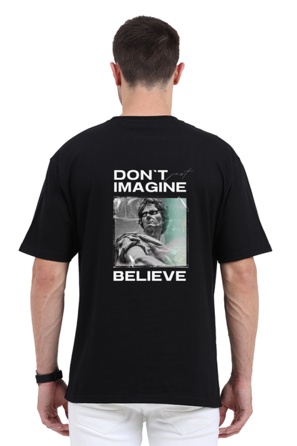 Black "GLORY" Cotton T-Shirt with Minimalist Embroidery