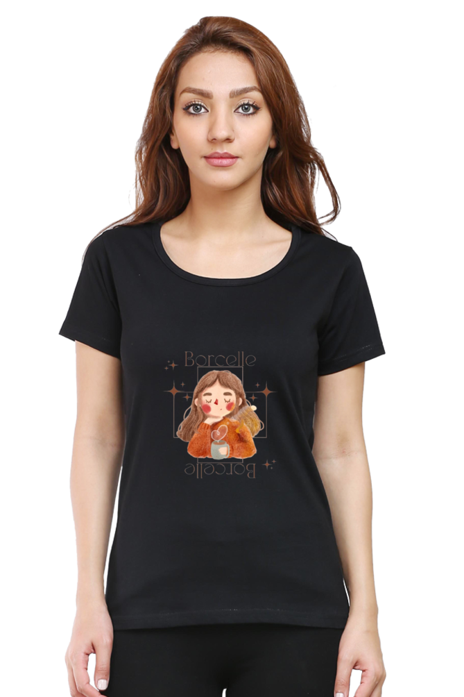 Casual Cotton Graphic T-Shirt for Girls