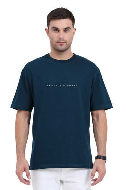 "Patience is Power" Oversized cotton fabric T-Shirt