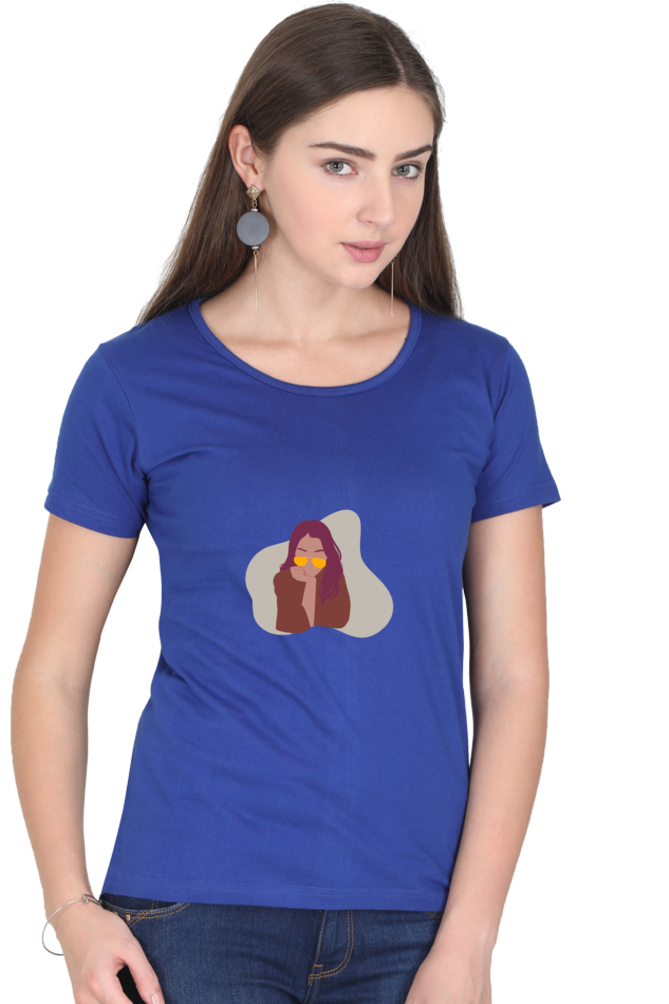 Vibrant Girls T-shirt with Modern Minimalist Portrait Design