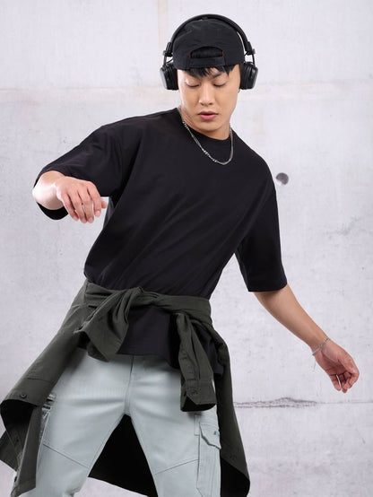 Black Oversized Premium Cotton T-Shirt